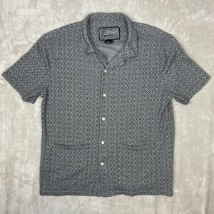 Brooklyn Cloth Men's Textured Geometric Dash Knit Camp Shirt Med Modern Skater